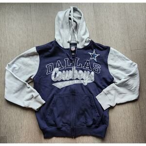 ​Dallas Cowboys NFL Zip Up Hoodie Navy&Gray Colorblock Men’s L VTG Style